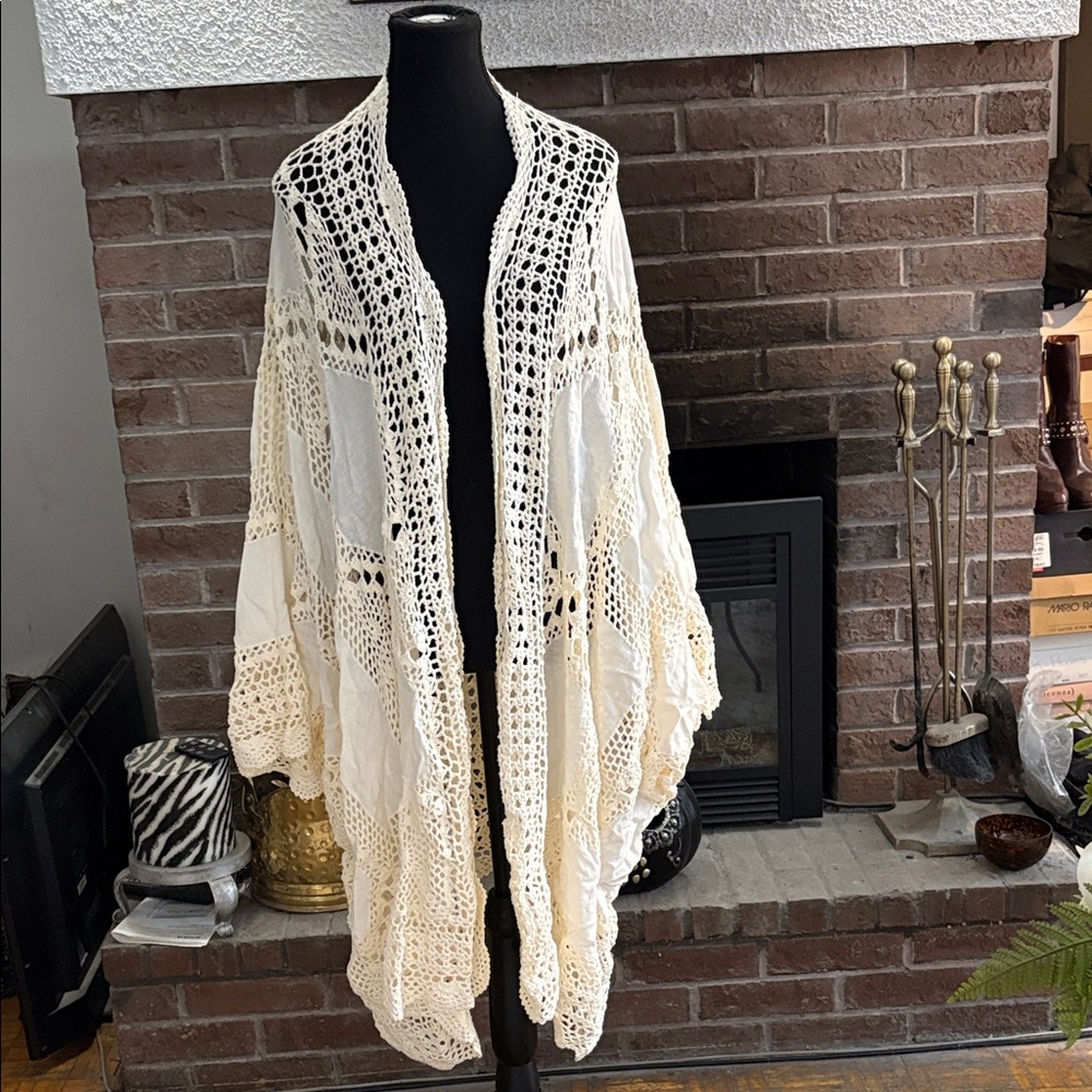 Mes Demoiselles Ivory Crochet Cardigan